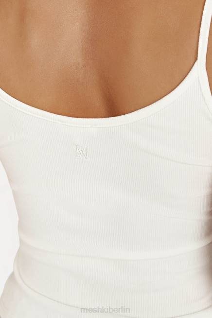 Kleidung Meshki Alexis geripptes Cami-Longline-Oberteil Weiß 2F8B1121
