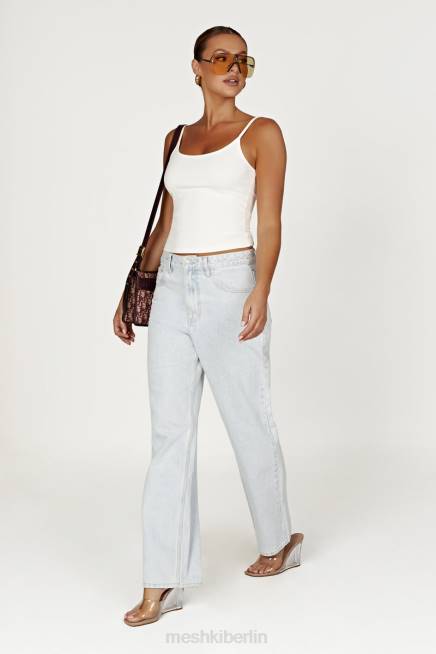 Kleidung Meshki Alexis geripptes Cami-Longline-Oberteil Weiß 2F8B1121