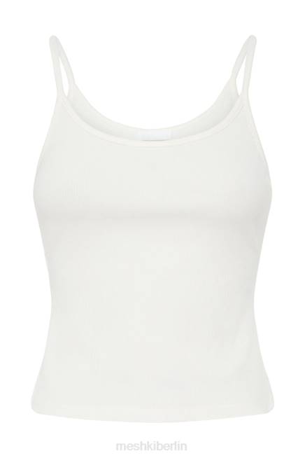 Kleidung Meshki Alexis geripptes Cami-Longline-Oberteil Weiß 2F8B1121