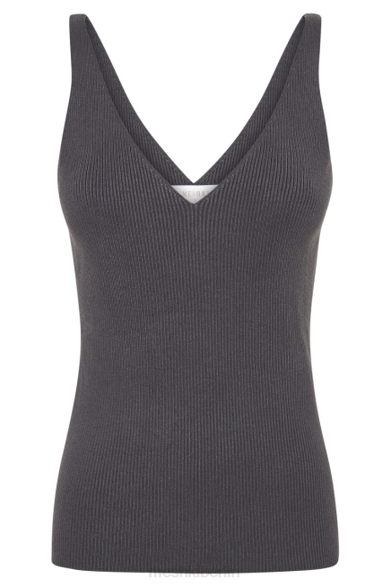 Kleidung Meshki Alicia ärmelloses Strickoberteil Holzkohle 2F8B870