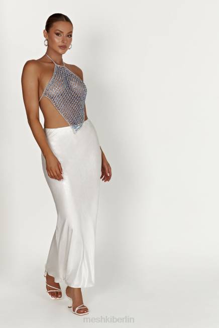 Kleidung Meshki Asteria Diamant-Neckholder-Top puderblau 2F8B959