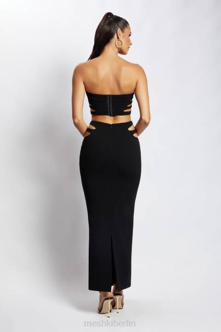 Kleidung Meshki Audrina Bandeau-Oberteil mit Cut-Outs Schwarz 2F8B1182