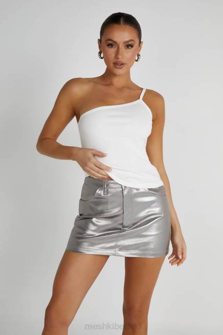 Kleidung Meshki Bethany One-Shoulder-Top Weiß 2F8B821