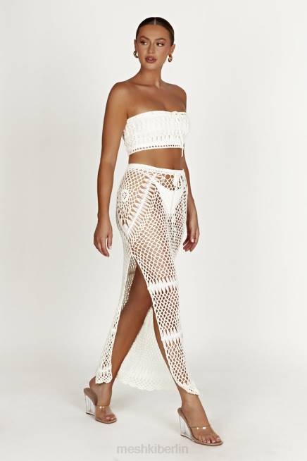 Kleidung Meshki Bonnie Häkel-Bandeau-Oberteil Weiß 2F8B864