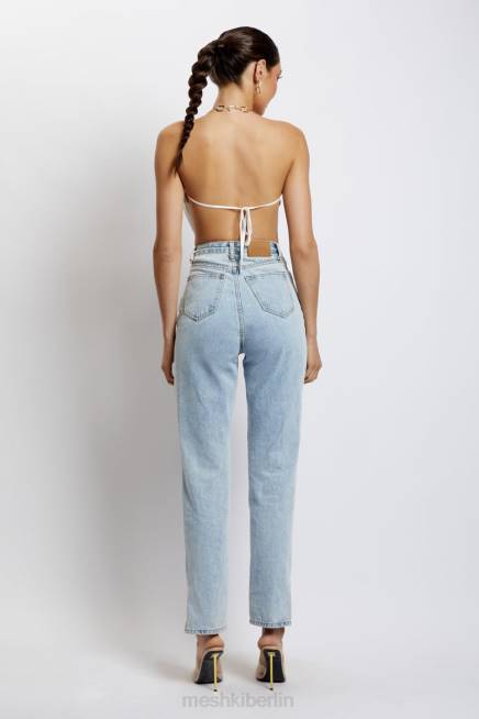 Kleidung Meshki Brianna Cowl Goldkettenoberteil Weiß 2F8B1181