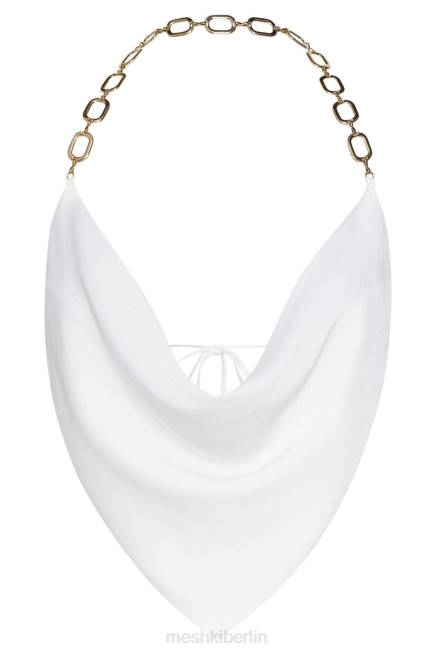 Kleidung Meshki Brianna Cowl Goldkettenoberteil Weiß 2F8B1181