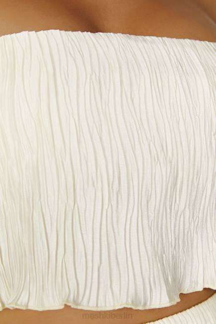 Kleidung Meshki Brigid Plissee-Bandeau-Oberteil Elfenbein 2F8B825