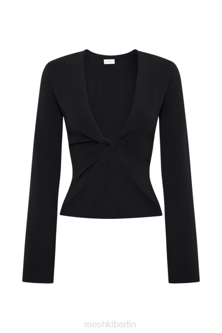 Kleidung Meshki Carol Strick-Twist-Langarmoberteil Schwarz 2F8B831