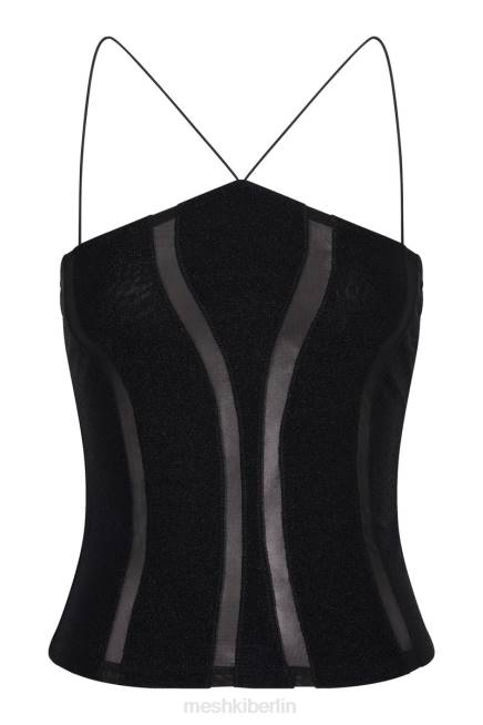 Kleidung Meshki Chantal getäfeltes Neckholder-Top Schwarz 2F8B1113