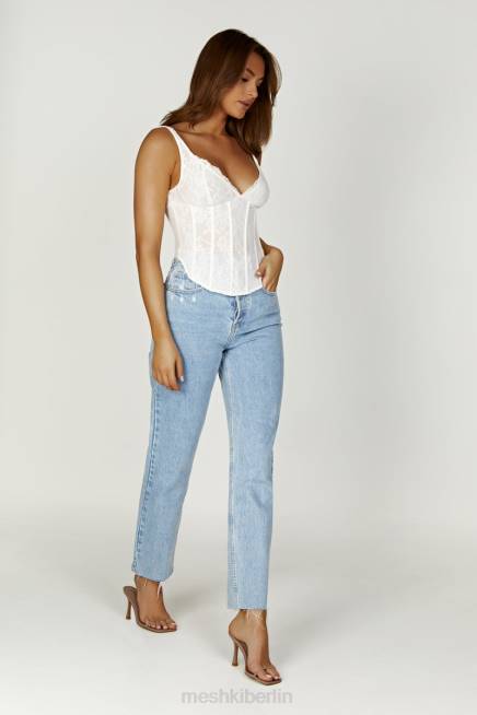 Kleidung Meshki Elsie Spitzen-Bustier-Oberteil Weiß 2F8B866
