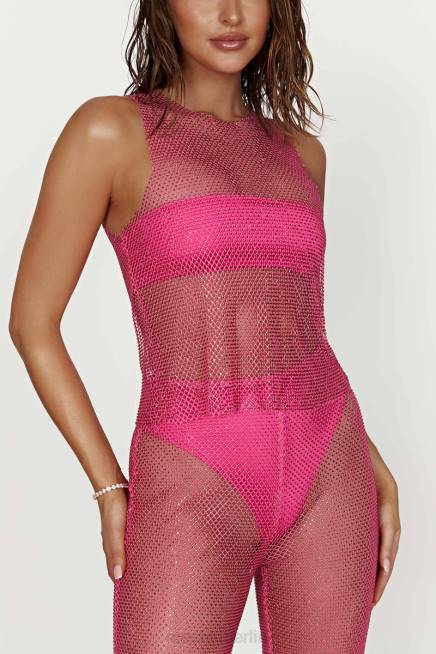 Kleidung Meshki Emerson Diamant-Mesh-Tanktop Rosa 2F8B988