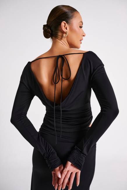 Kleidung Meshki Emma-Langarmoberteil aus recyceltem Nylon Schwarz 2F8B769