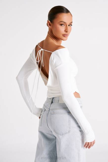 Kleidung Meshki Emma-Langarmoberteil aus recyceltem Nylon Weiß 2F8B751
