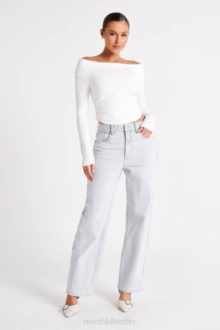 Kleidung Meshki Emma-Langarmoberteil aus recyceltem Nylon Weiß 2F8B751