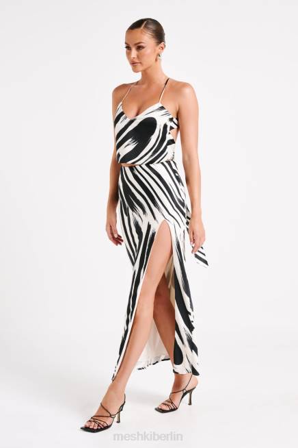 Kleidung Meshki Felicia bedrucktes Neckholder-Top abstrakter Druck 2F8B753