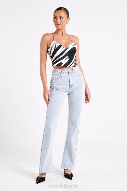 Kleidung Meshki Felicia bedrucktes Neckholder-Top abstrakter Druck 2F8B753