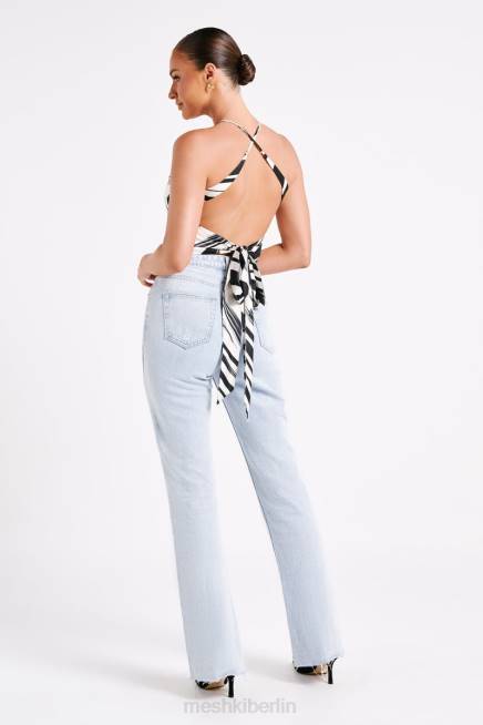 Kleidung Meshki Felicia bedrucktes Neckholder-Top abstrakter Druck 2F8B753