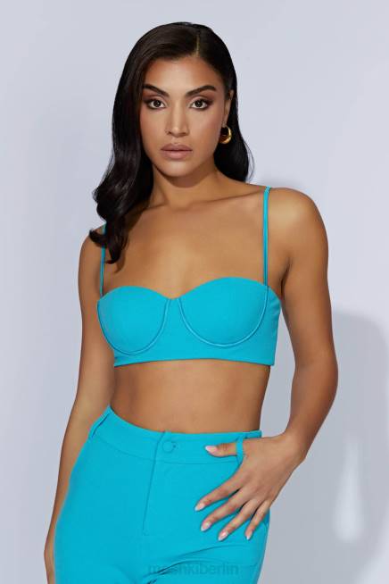 Kleidung Meshki Fiorella-Crêpe-Bustier-Oberteil Aquamarin 2F8B1060