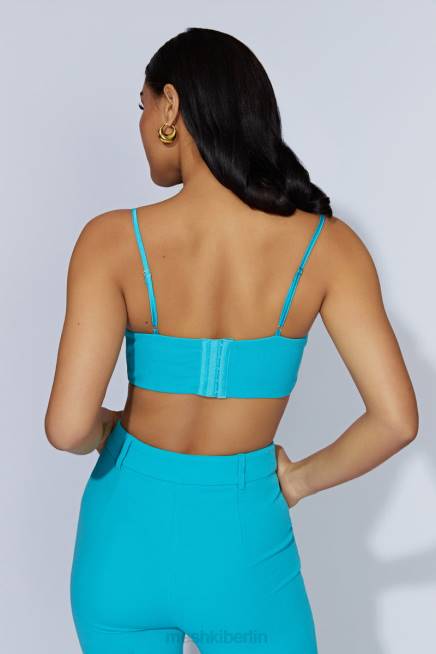 Kleidung Meshki Fiorella-Crêpe-Bustier-Oberteil Aquamarin 2F8B1060