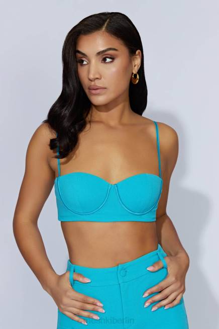 Kleidung Meshki Fiorella-Crêpe-Bustier-Oberteil Aquamarin 2F8B1060