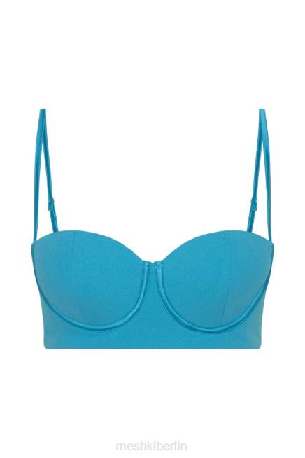 Kleidung Meshki Fiorella-Crêpe-Bustier-Oberteil Aquamarin 2F8B1060