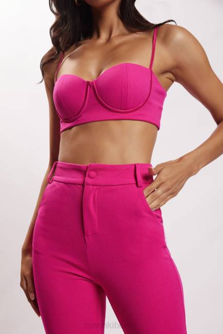 Kleidung Meshki Fiorella-Crêpe-Bustier-Oberteil Fuchsie 2F8B1160