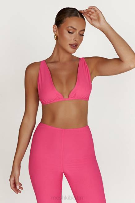 Kleidung Meshki Gänseblümchen-Chiffon-Oberteil Bonbonrosa 2F8B1213