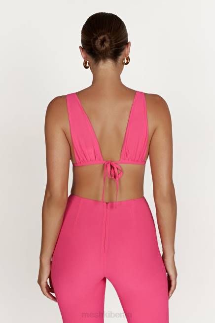 Kleidung Meshki Gänseblümchen-Chiffon-Oberteil Bonbonrosa 2F8B1213