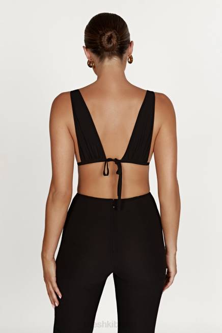 Kleidung Meshki Gänseblümchen-Chiffon-Oberteil Schwarz 2F8B1211