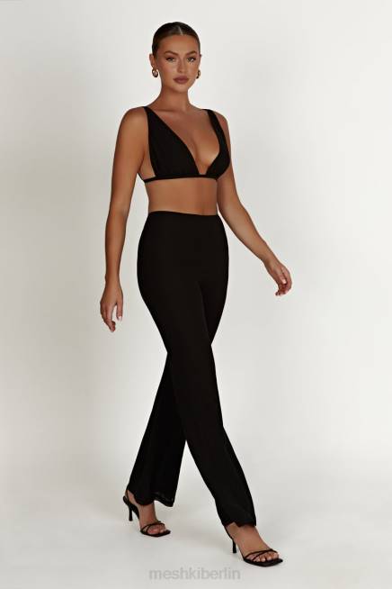 Kleidung Meshki Gänseblümchen-Chiffon-Oberteil Schwarz 2F8B1211