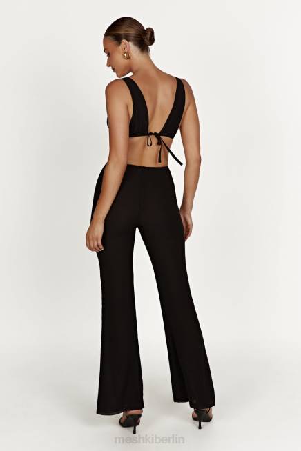 Kleidung Meshki Gänseblümchen-Chiffon-Oberteil Schwarz 2F8B1211