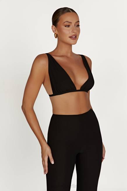 Kleidung Meshki Gänseblümchen-Chiffon-Oberteil Schwarz 2F8B1211