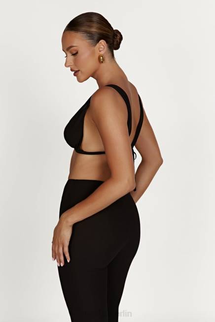 Kleidung Meshki Gänseblümchen-Chiffon-Oberteil Schwarz 2F8B1211