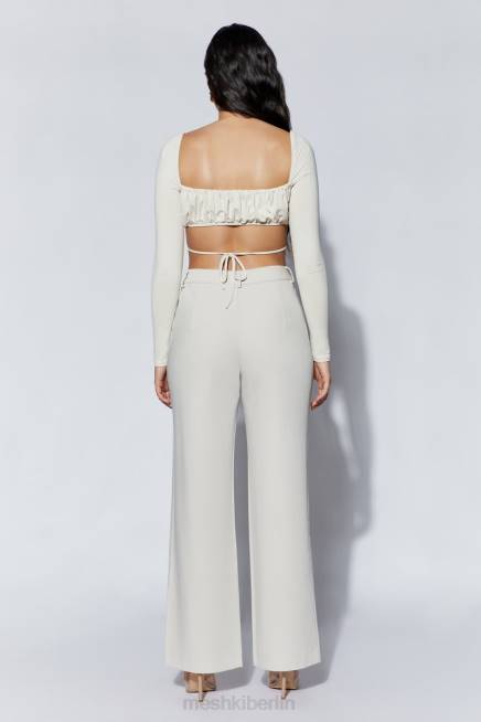 Kleidung Meshki Geesou gerafftes, langärmliges Oberteil zum Binden an der Brust Weizen 2F8B1082