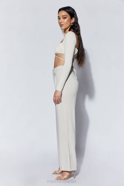 Kleidung Meshki Geesou gerafftes, langärmliges Oberteil zum Binden an der Brust Weizen 2F8B1082