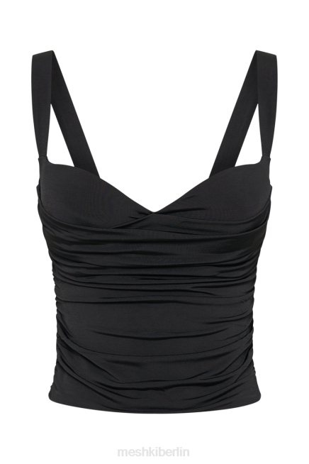 Kleidung Meshki Hailey Slinky Longline Sweetheart Top Schwarz 2F8B1619