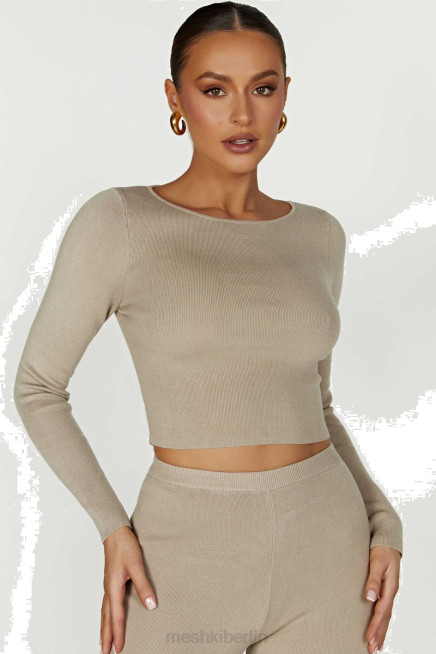 Kleidung Meshki Haisley Langarm-Strickoberteil Taupe 2F8B909