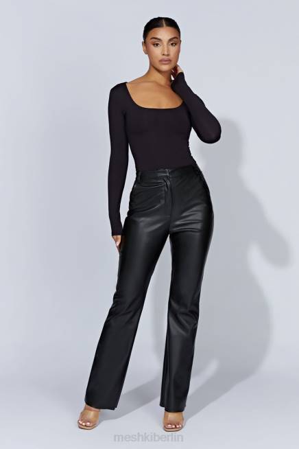 Kleidung Meshki Heidekraut-Langarmoberteil mit U-Ausschnitt Schwarz 2F8B940