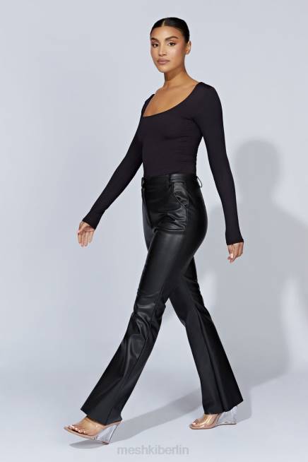 Kleidung Meshki Heidekraut-Langarmoberteil mit U-Ausschnitt Schwarz 2F8B940