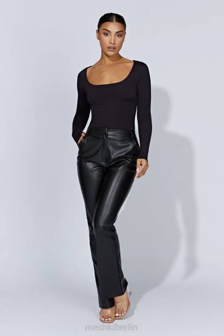 Kleidung Meshki Heidekraut-Langarmoberteil mit U-Ausschnitt Schwarz 2F8B940