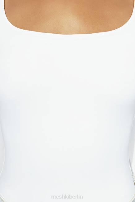 Kleidung Meshki Heidekraut-Langarmoberteil mit U-Ausschnitt Weiß 2F8B947