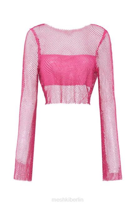 Kleidung Meshki Hilton Diamonde Mesh Cowl Top Rosa 2F8B969