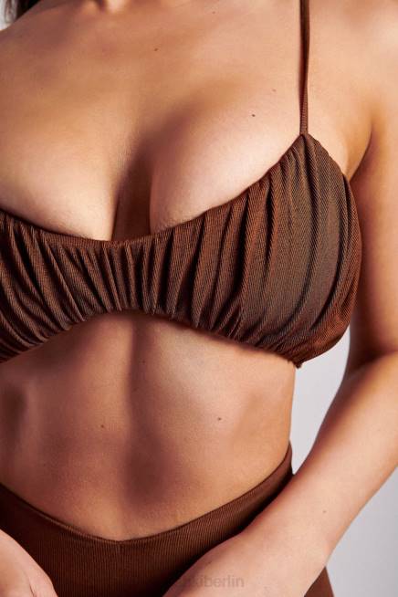 Kleidung Meshki Jordan Ruched Front V Front Top Ingwer 2F8B1195