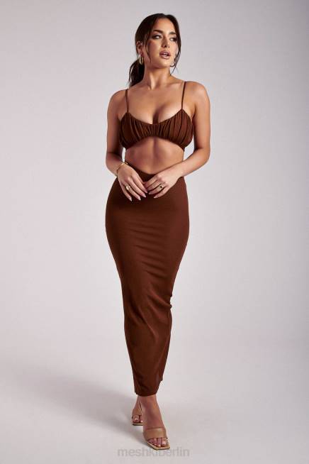 Kleidung Meshki Jordan Ruched Front V Front Top Ingwer 2F8B1195