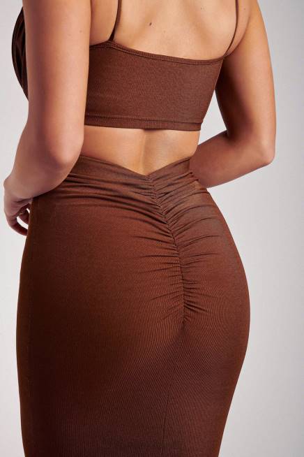 Kleidung Meshki Jordan Ruched Front V Front Top Ingwer 2F8B1195