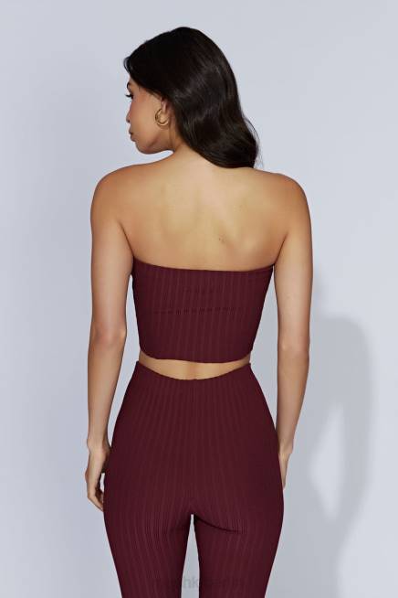 Kleidung Meshki Jordi trägerloses Strickoberteil Kirschschokolade 2F8B1012