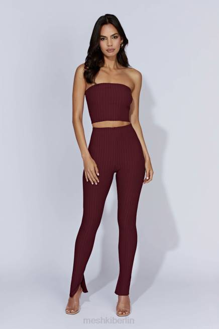 Kleidung Meshki Jordi trägerloses Strickoberteil Kirschschokolade 2F8B1012