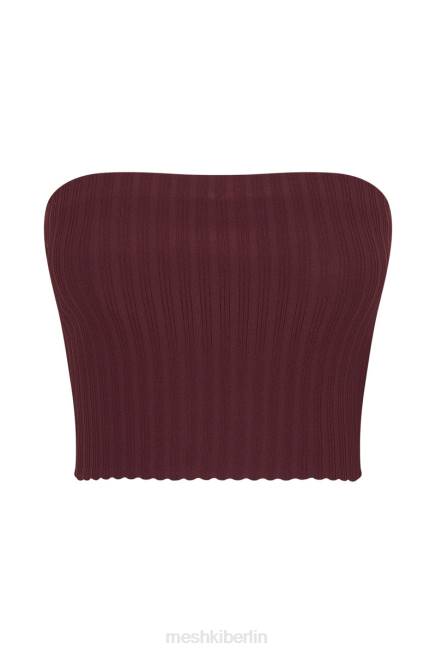 Kleidung Meshki Jordi trägerloses Strickoberteil Kirschschokolade 2F8B1012