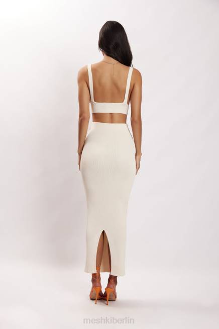 Kleidung Meshki Kaesha-Strickoberteil mit verdrehter Vorderseite Knochen 2F8B812