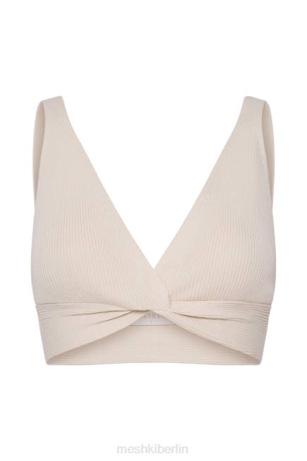 Kleidung Meshki Kaesha-Strickoberteil mit verdrehter Vorderseite Knochen 2F8B812